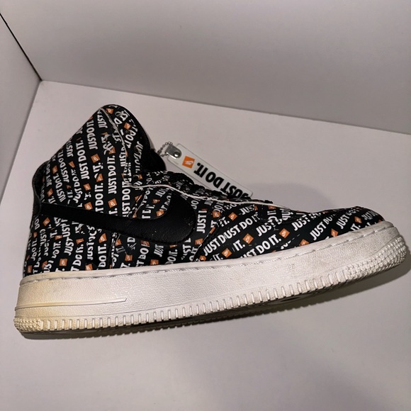 Nike Authenticated Air Force 1 High Tops Black and Orange Just Do It Size 7 - Picture 8 of 17